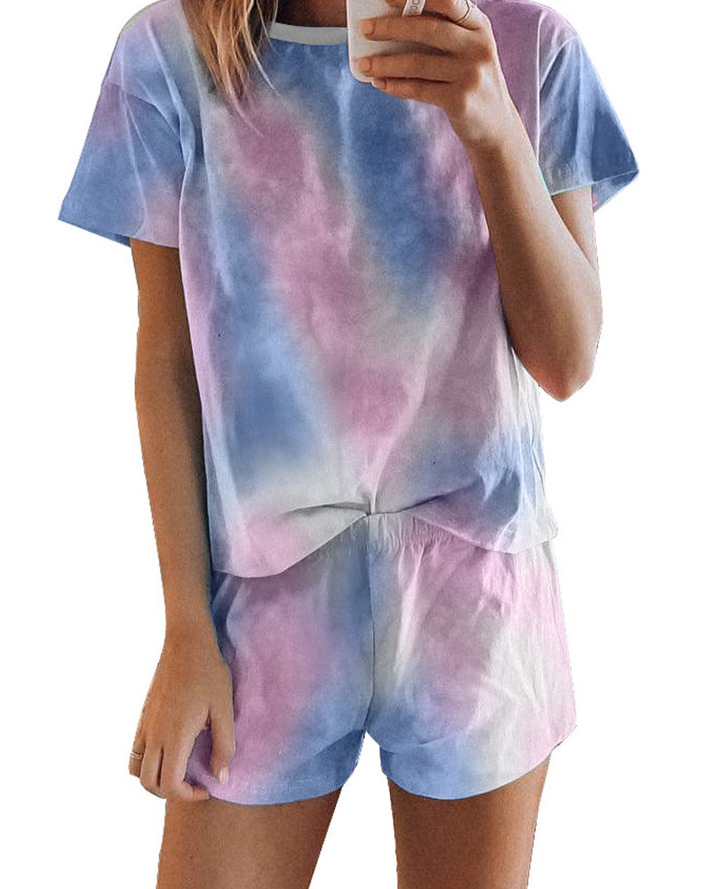 Tie dye purple top & short set