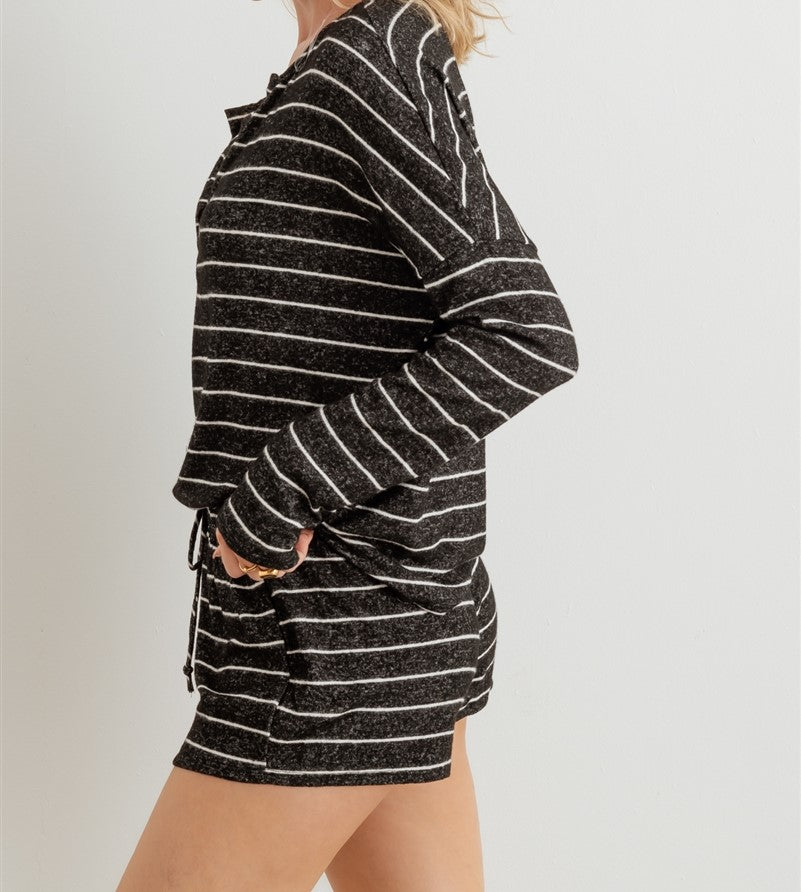 Black & White Striped Pajama- Loungewear