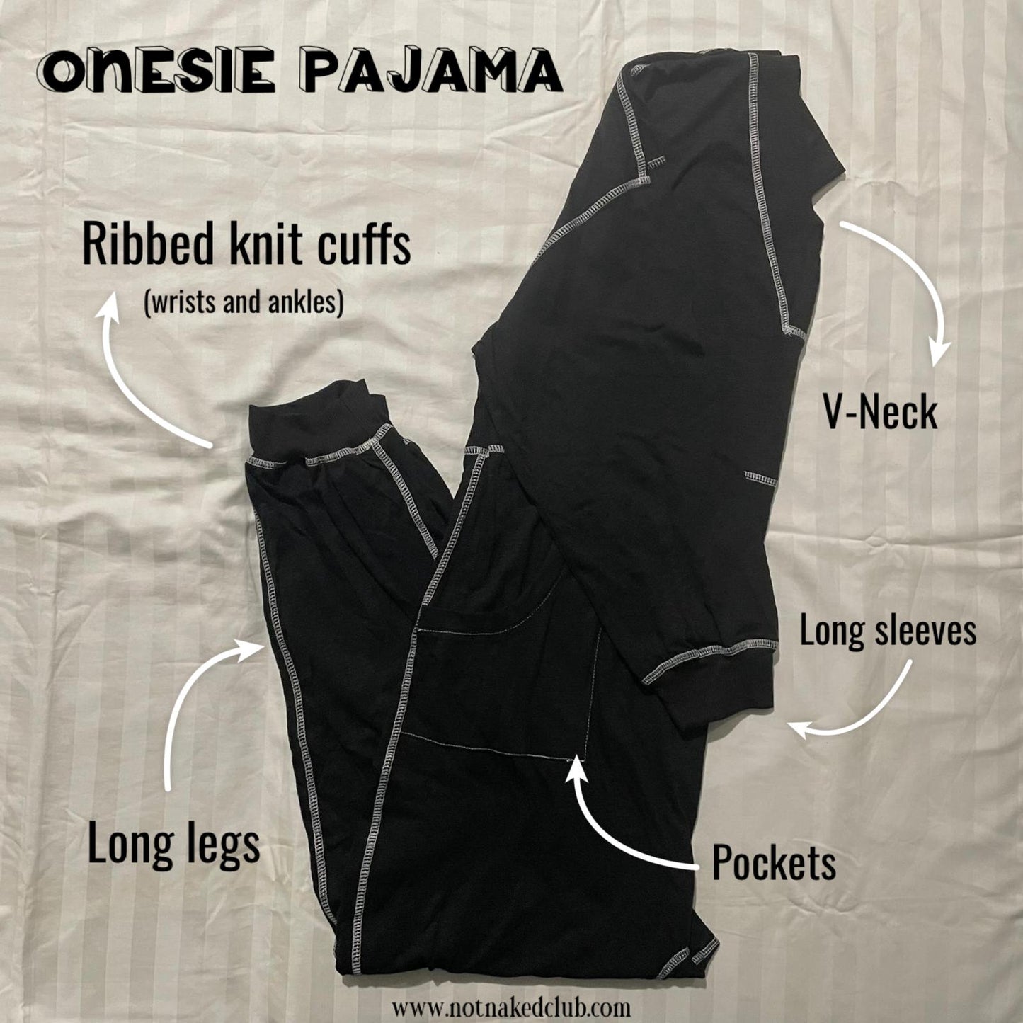 Black Onesie Pajama- Jumpsuit