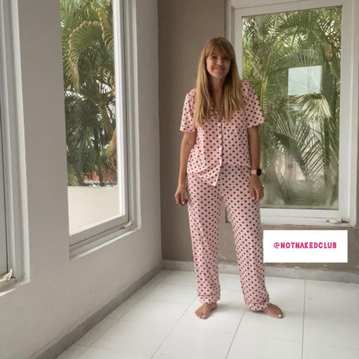 Pink polka dot pajama set